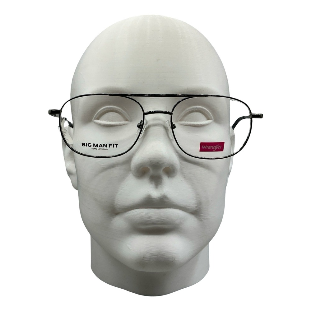 Wrangler Mens Big Man Fit Aviator Eyeglasses W129 Gunmetal 57-19-145